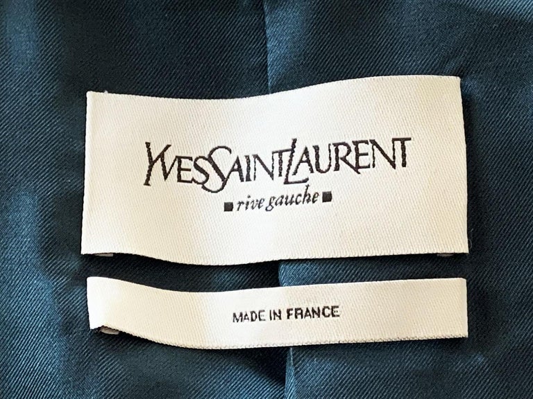 Tom Ford for Yves Saint Laurent F/W 2003 Green Velvet Bow Blazer Jacket  Fr. 38  For Sale 13