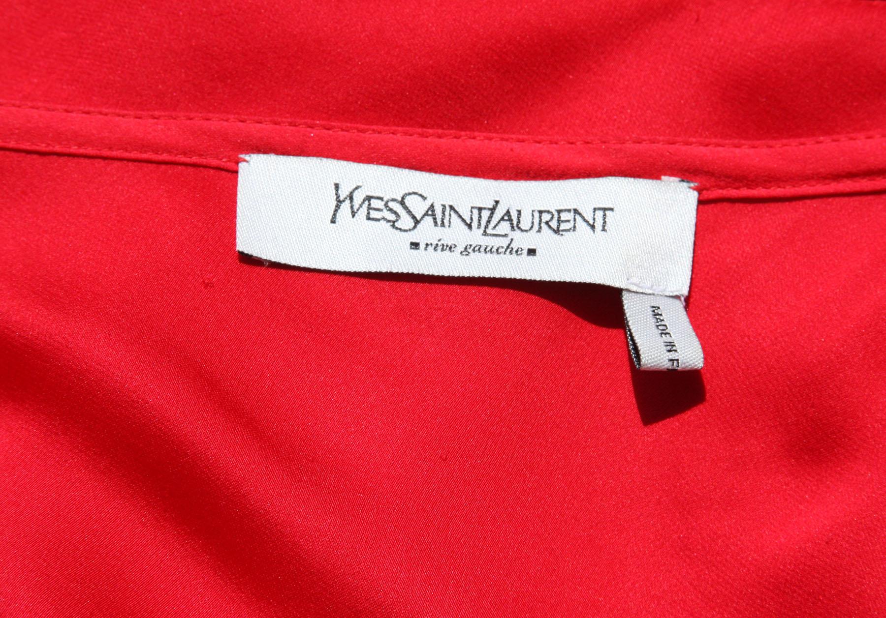 Tom Ford for Yves Saint Laurent F/W 2003 Silk Skirt Beaded Sheer Black Top Set For Sale 11