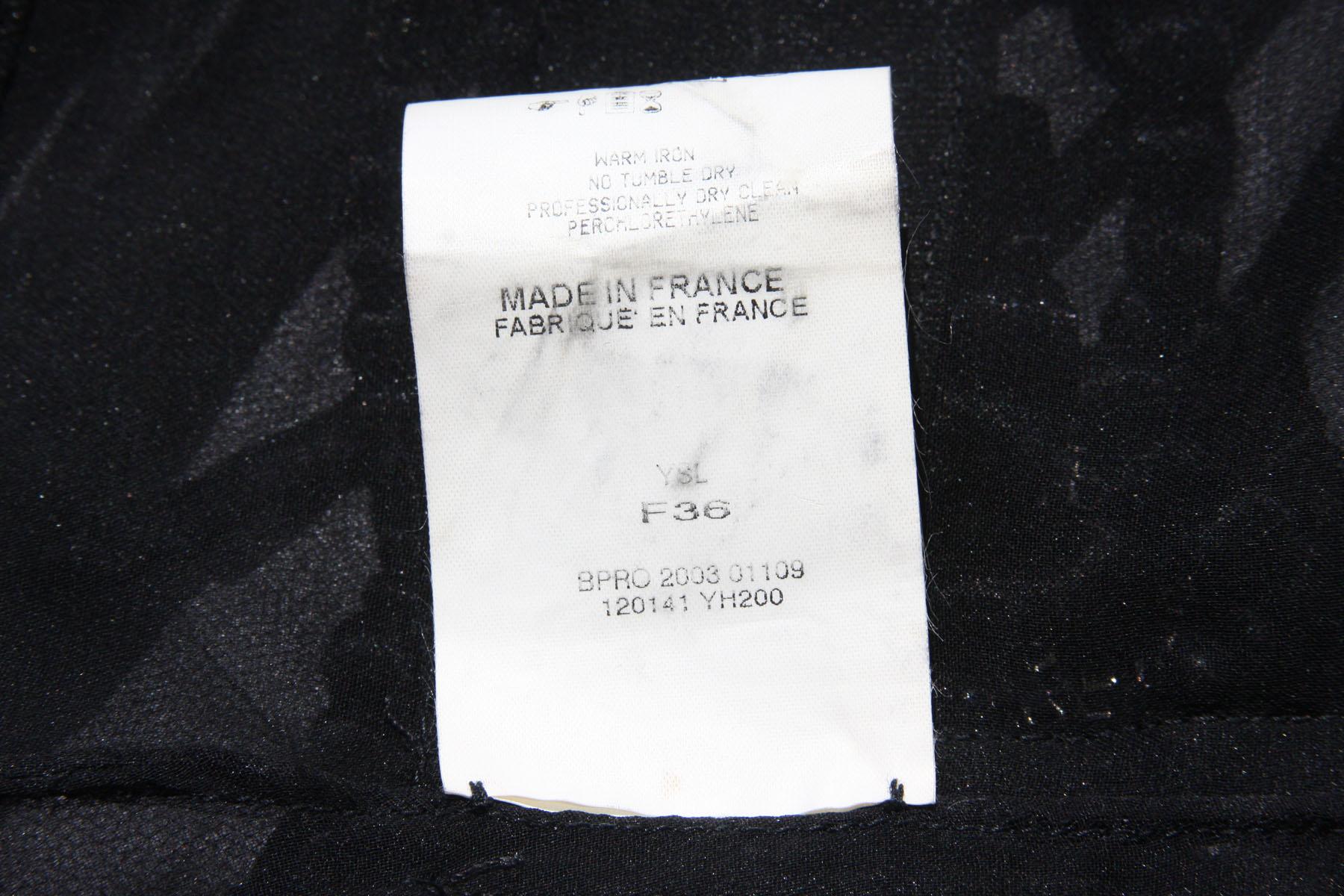 Tom Ford pour Yves Saint Laurent - Ensemble haut noir transparent en soie avec jupe et jupe en perles, automne-hiver 2003 en vente 14