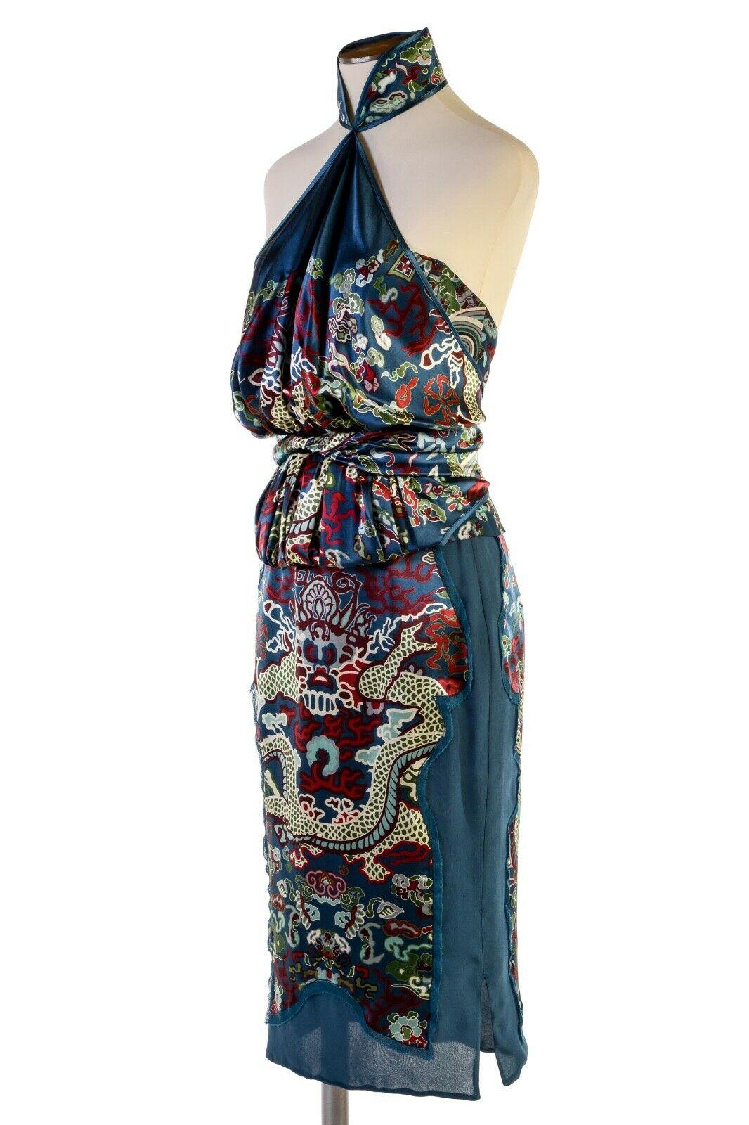 Tom Ford for Yves Saint Laurent F/W 2004 Chinoiserie Collection Skirt Set Fr. 38 2