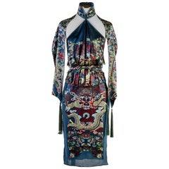 Tom Ford for Yves Saint Laurent F/W 2004 Chinoiserie Collection Skirt Set Fr. 38