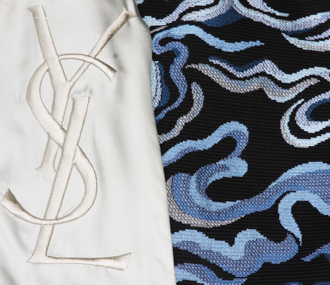 Tom Ford für Yves Saint Laurent H/W 2004 Chinoiserie-Jacquard-Rockanzug aus Jacquard Fr 38 im Angebot 1