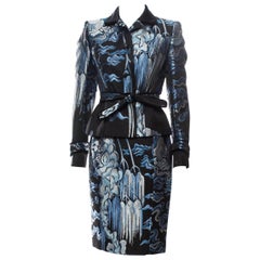 Tom Ford for Yves Saint Laurent F/W 2004 Chinoiserie Jacquard Skirt Suit Fr 38