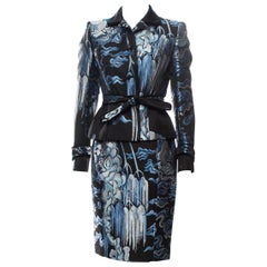 Tom Ford for Yves Saint Laurent F/W 2004 Chinoiserie Jacquard Skirt Suit Fr 38  