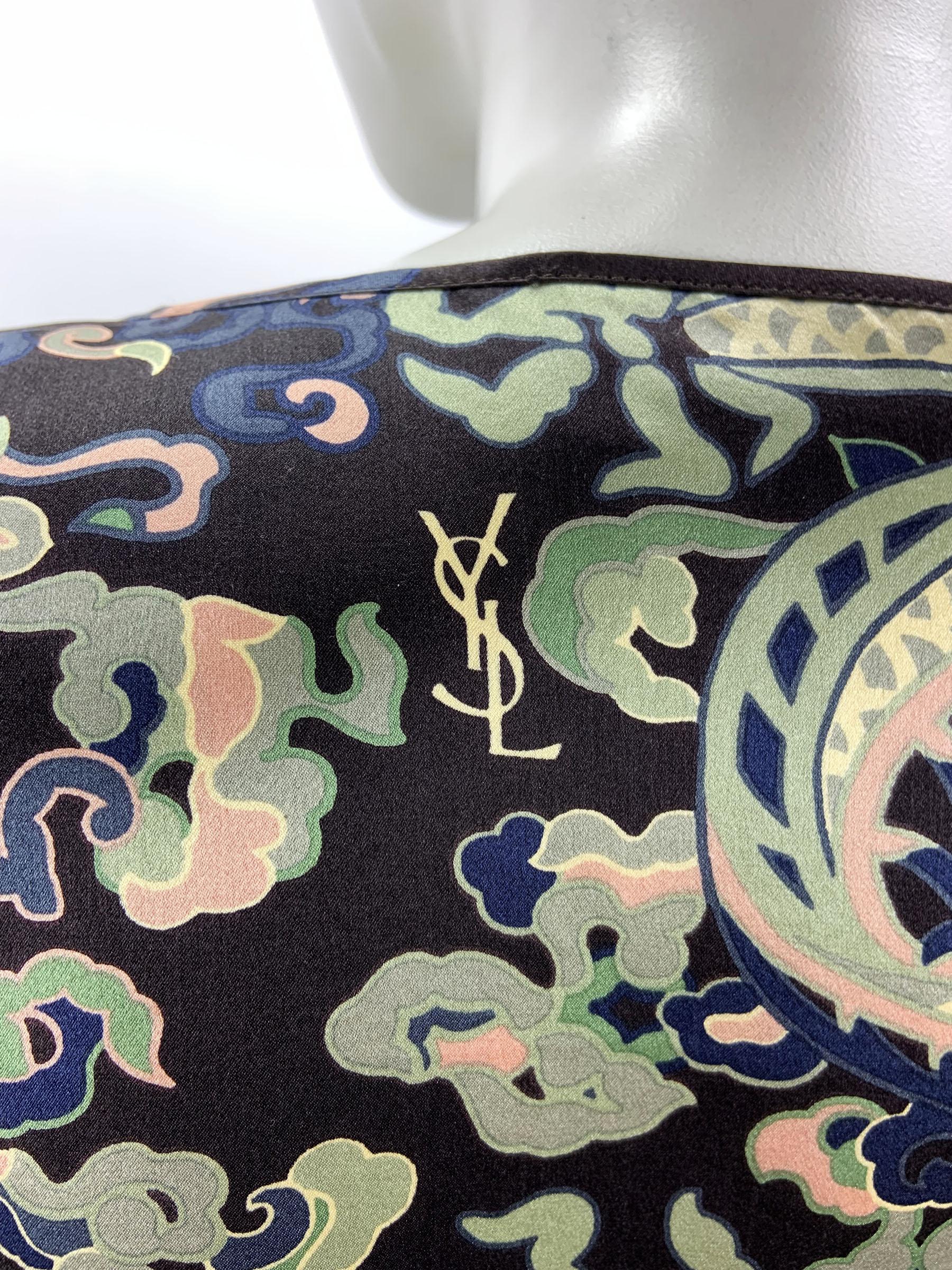 Women's Tom Ford for Yves Saint Laurent F/W 2004 Chinoiserie Silk Blouse Top Fr. 38 US 6 For Sale
