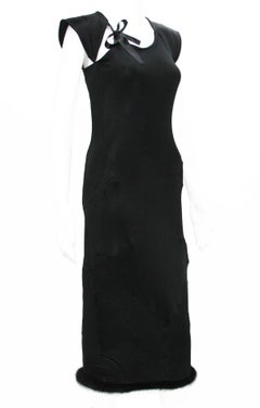 Tom Ford for Yves Saint Laurent F/W 2004 Collection Black Dress Mink Fur M & XS
