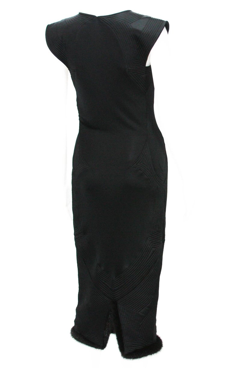 TOM FORD for YVES SAINT LAURENT F/W 2004 Collection Black Dress Mink ...