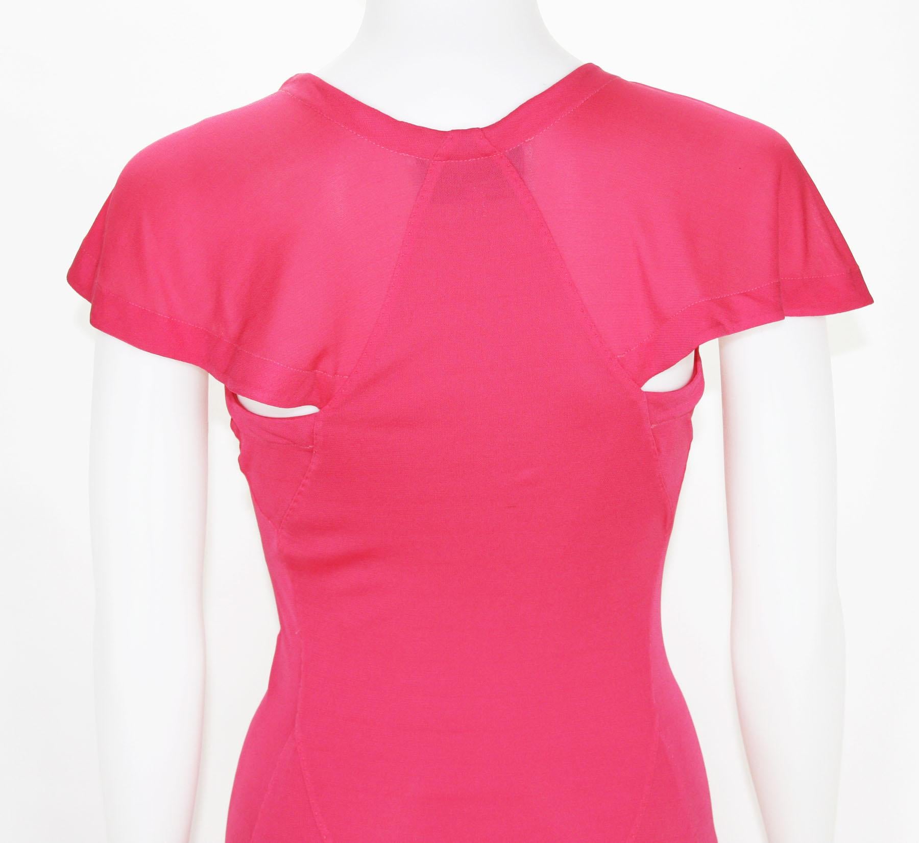Women's Tom Ford for Yves Saint Laurent F/W 2004 Collection Pink Jersey Dress size S For Sale