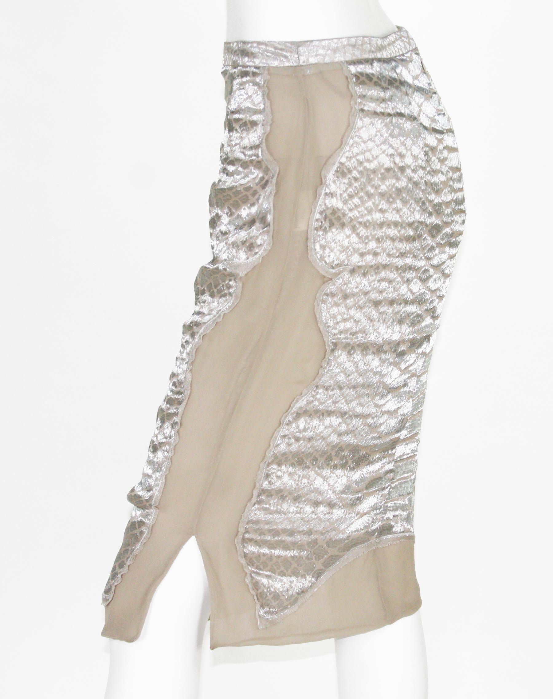 Tom Ford pour Yves Saint Laurent, tailleur jupe en vison, collection A/H 2004, taille 38/6 en vente 5