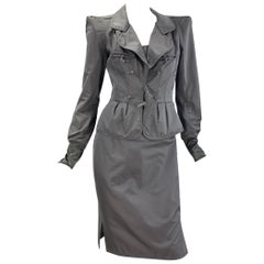 Used Tom Ford for Yves Saint Laurent F/W 2004 Skirt Suit in Dove Grey Fr. 38 - US 6