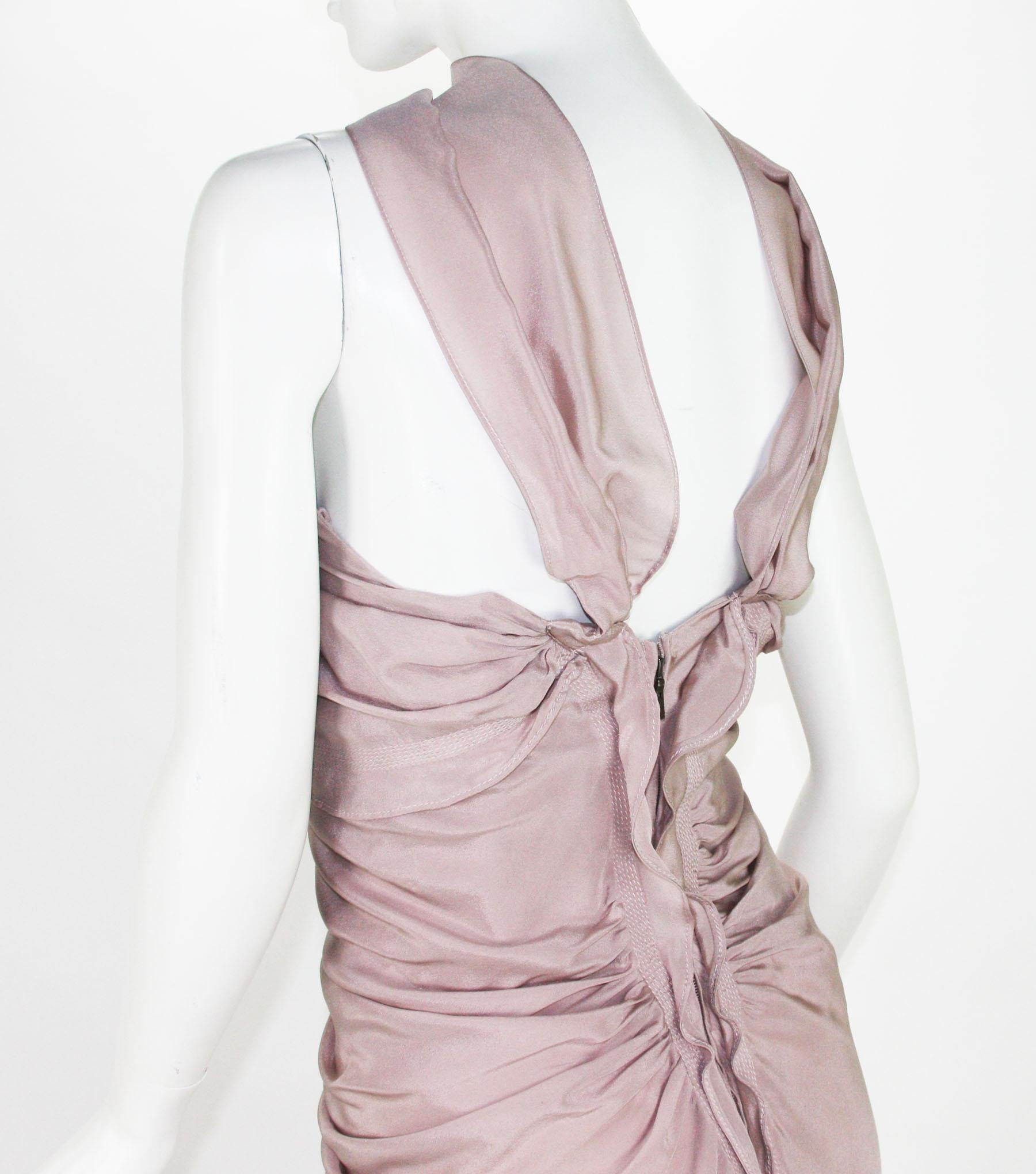 Tom Ford for Yves Saint Laurent Fall 2003 Draped Silk Corset Dress Fr. 38 - US 6 In Excellent Condition For Sale In Montgomery, TX