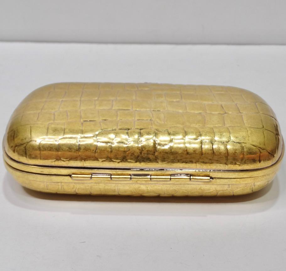 Brown Tom Ford for Yves Saint Laurent Gold Clutch For Sale