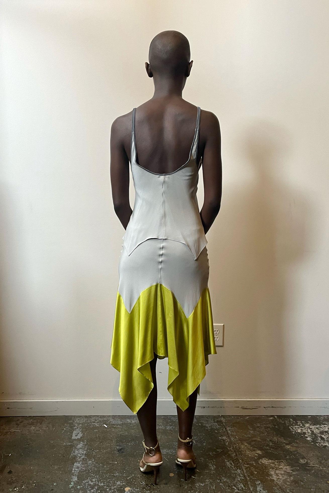 Tom Ford for Yves Saint Laurent grey silk dress For Sale 2
