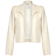 Vintage Tom Ford For Yves Saint Laurent Ivory Cashmere Structured Jacket Circa 1999