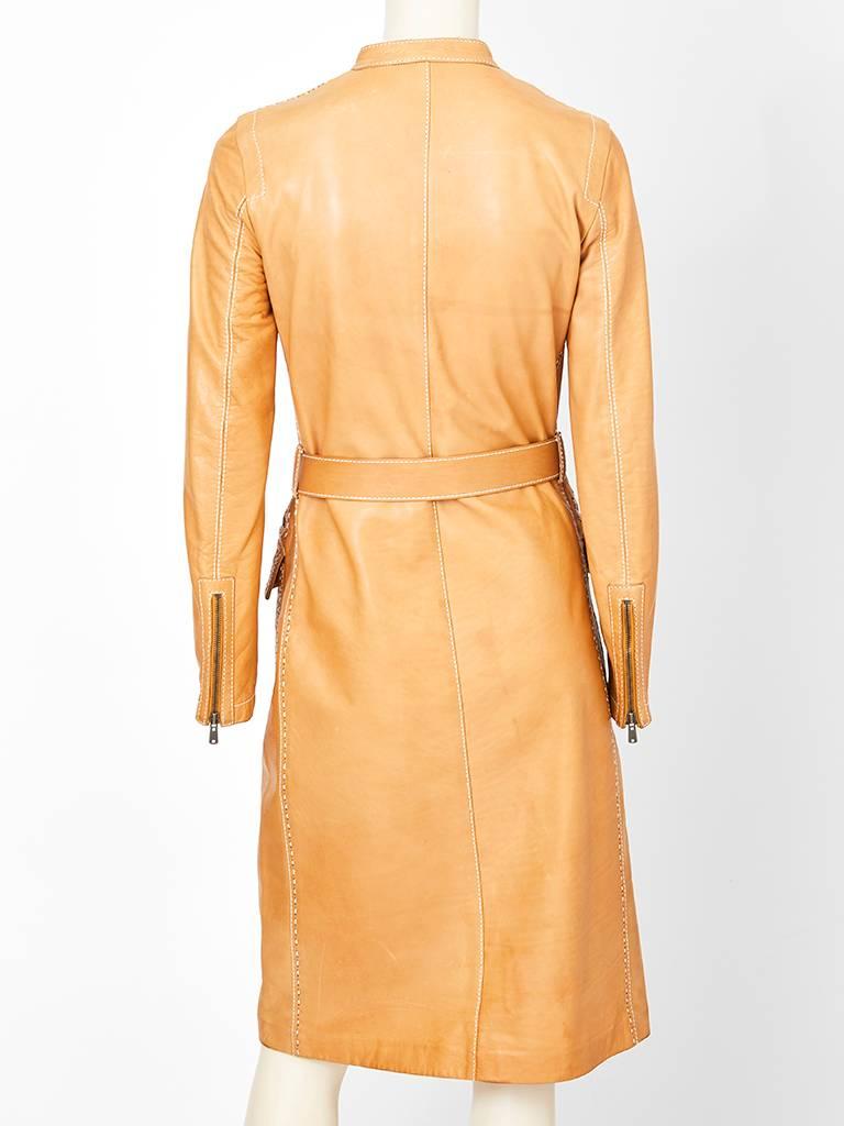 Women's Tom Ford For Yves Saint Laurent Belted Leather Coat