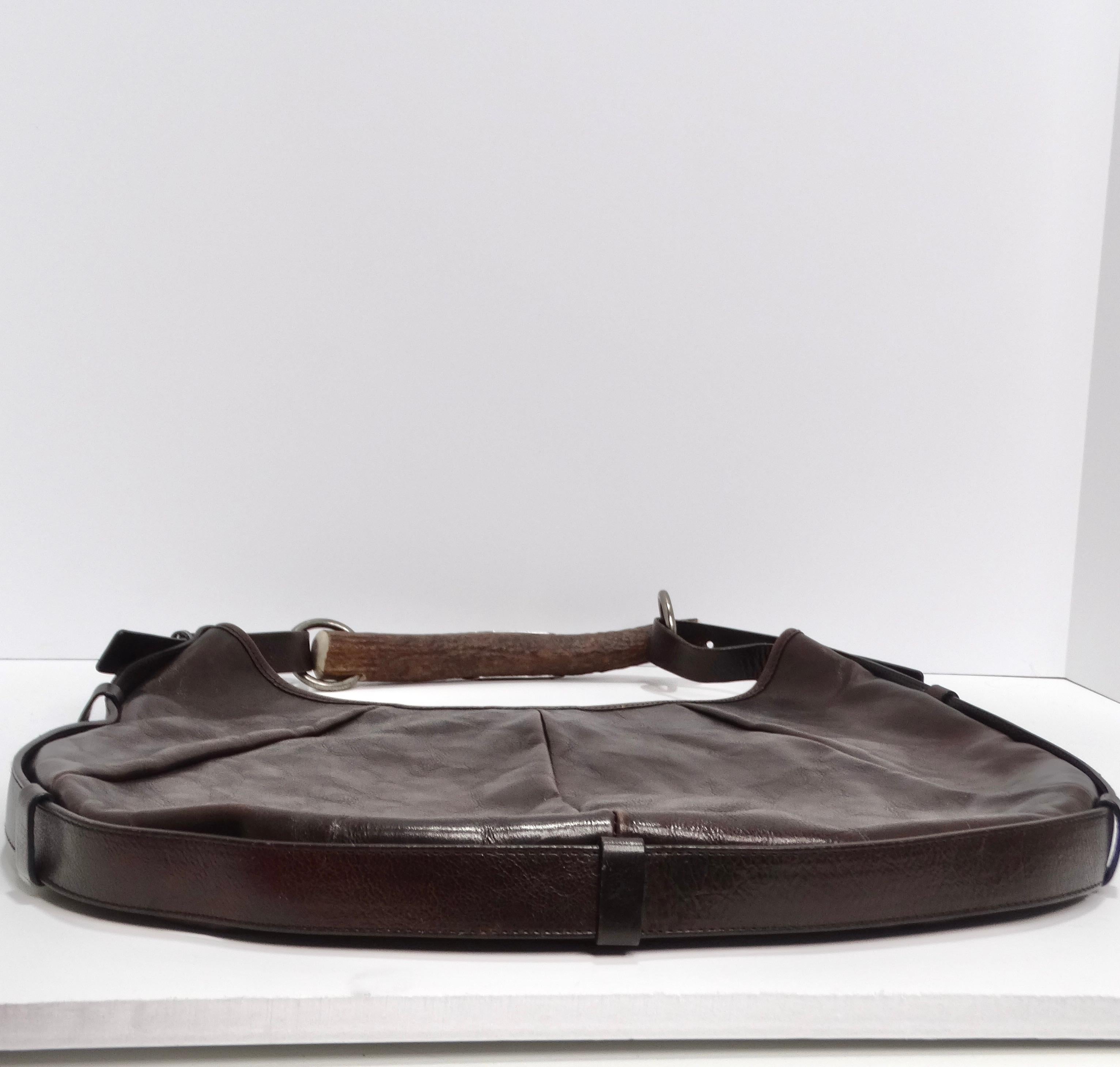 Tom Ford For Yves Saint Laurent Mombasa Brown Leather Handbag In Good Condition In Scottsdale, AZ