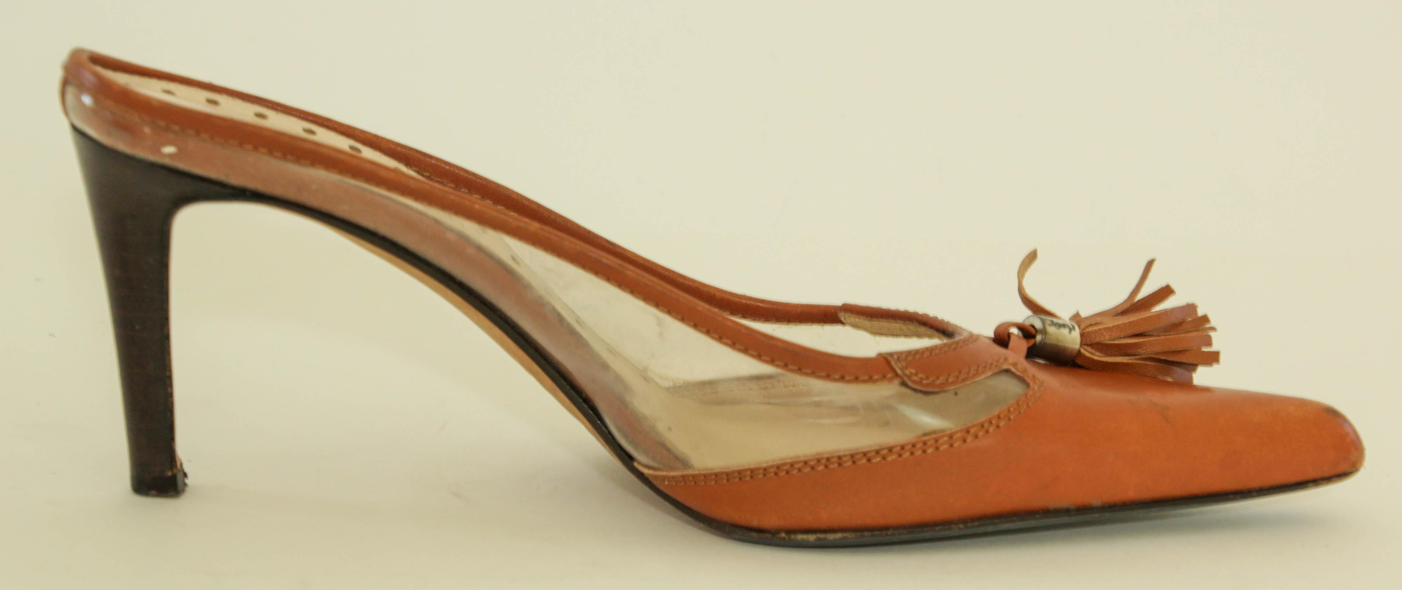Tom Ford for Yves Saint Laurent Rive Gauche Leather Mules YSL EU 38 For Sale 5