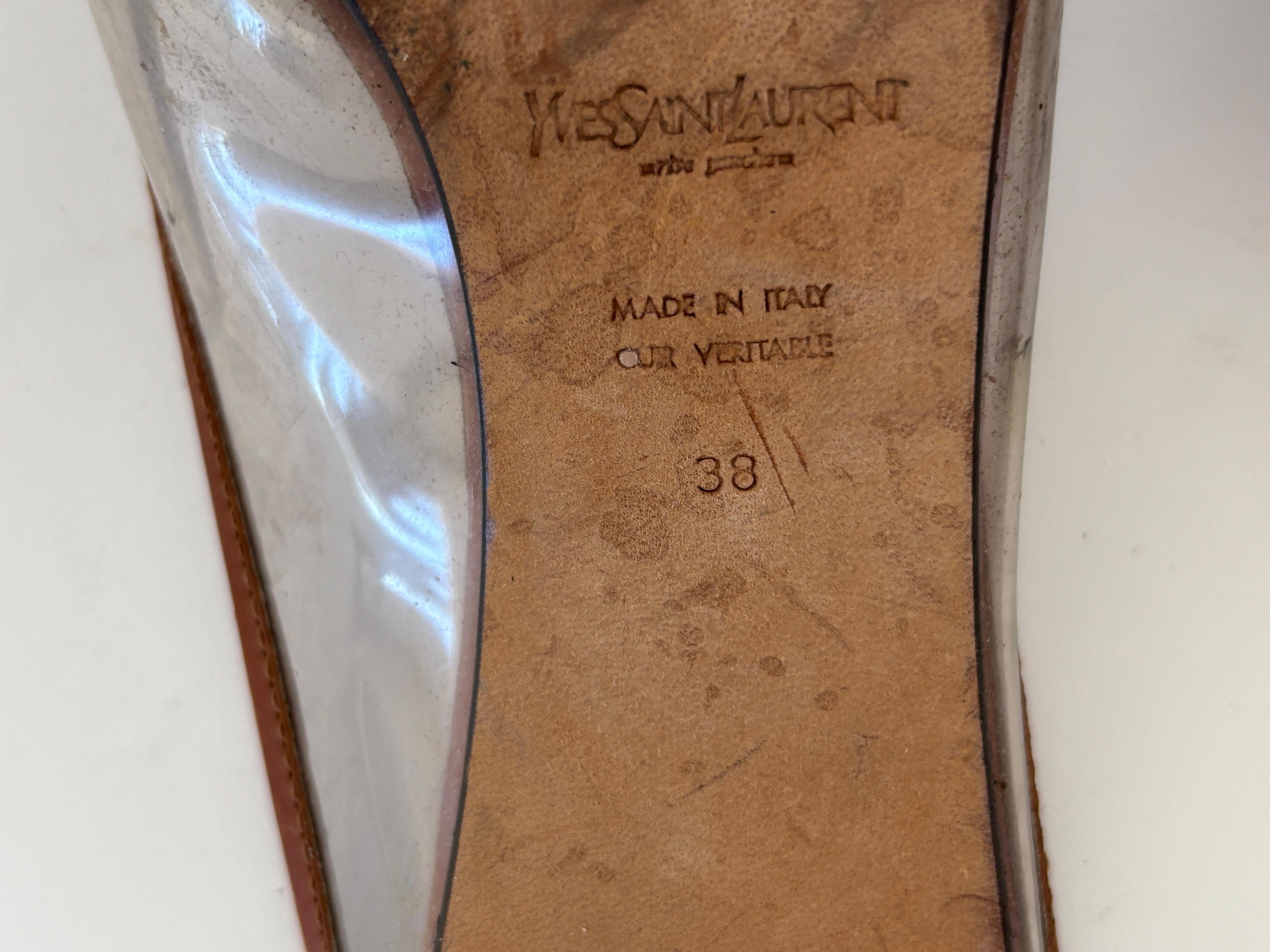 Tom Ford for Yves Saint Laurent Rive Gauche Leather Mules YSL EU 38 For Sale 8
