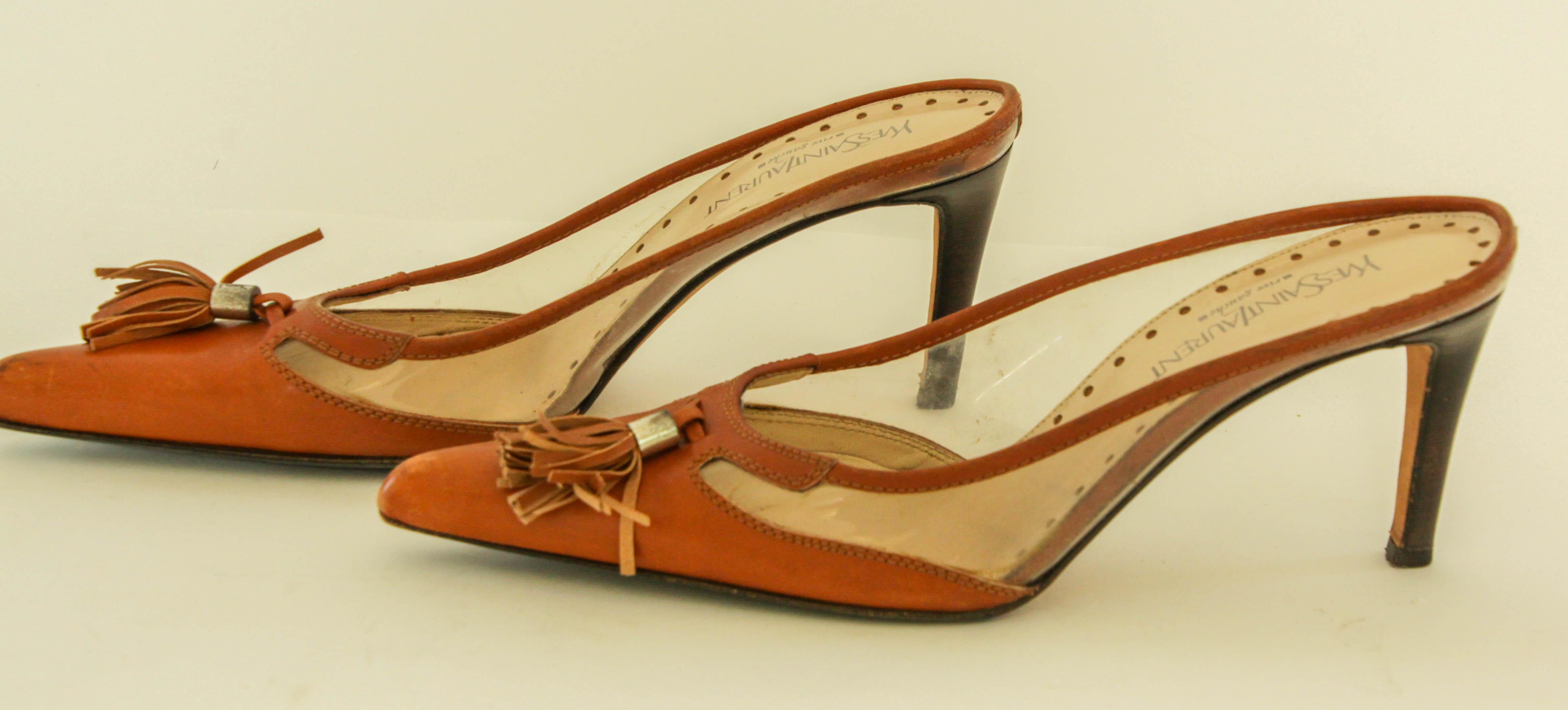 Tom Ford for YSL Heel Leather Mules with Tassel.
Pointed toe
Slide style
Made in Italy
Leather Uppers, Plastic Side, Leather Lining, Insole and Soles.
Single Leather Tassel on Front
Heel Height: 3