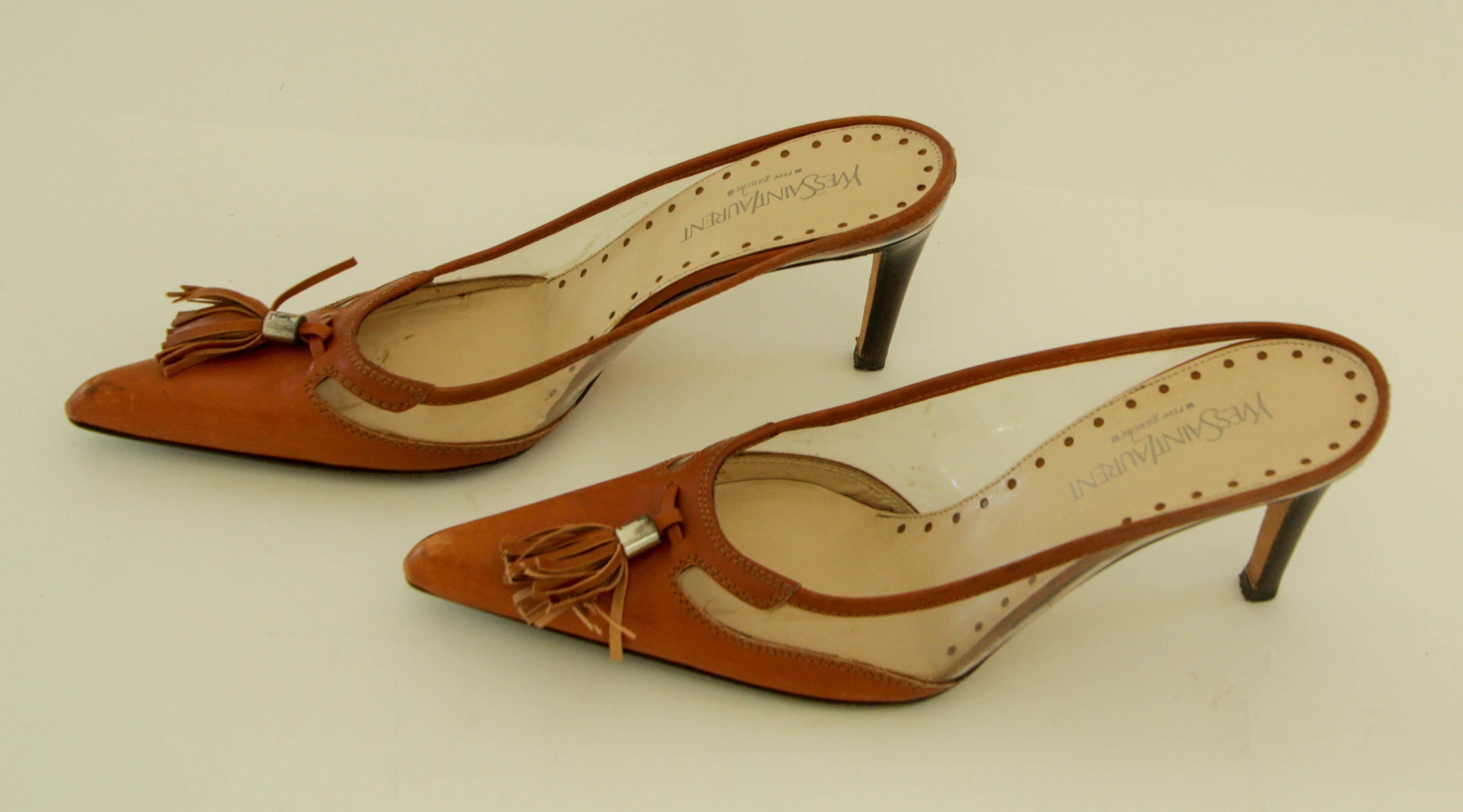 Tom Ford for Yves Saint Laurent Rive Gauche Leather Mules YSL EU 38 For Sale 1