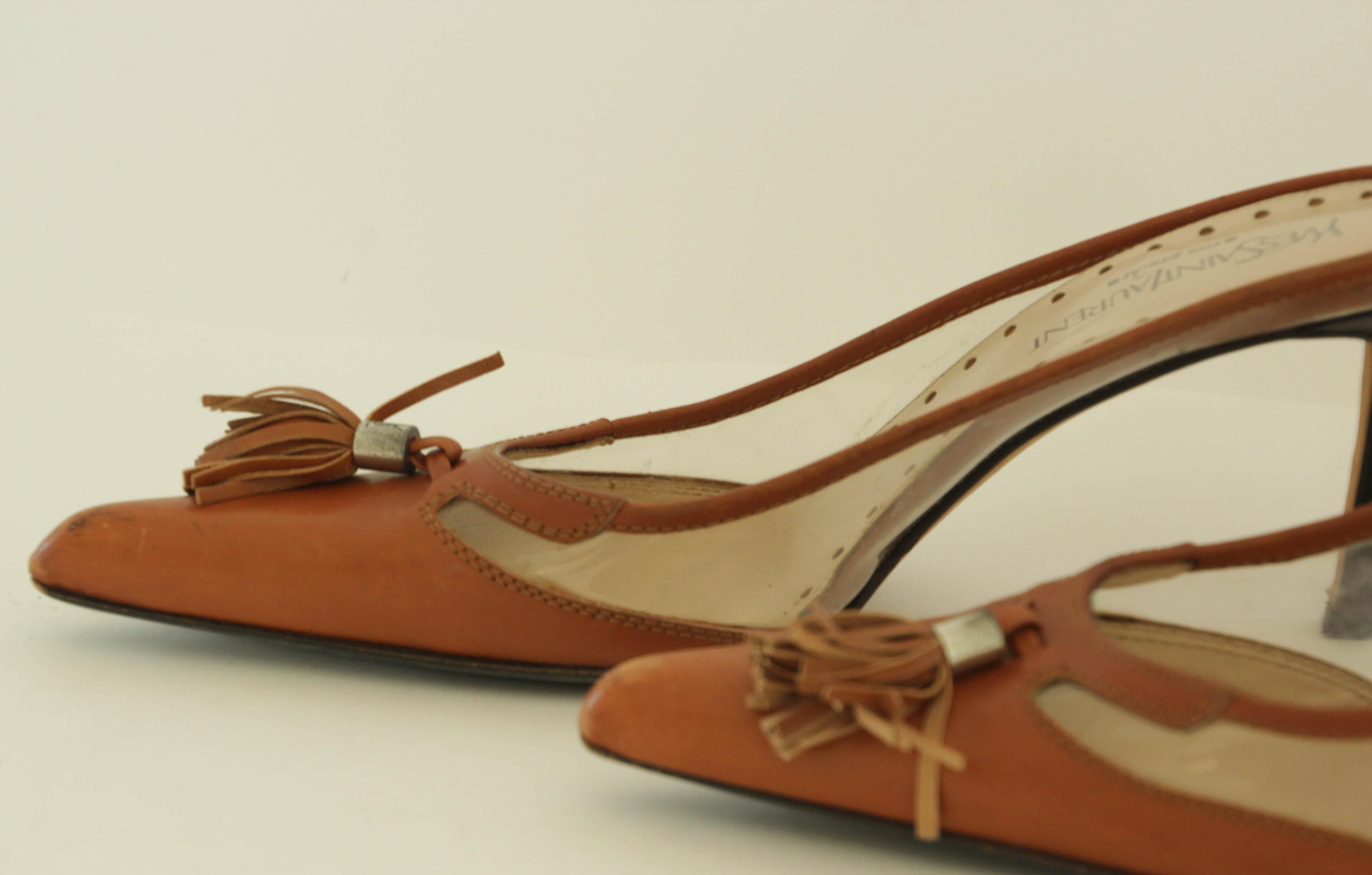 Tom Ford for Yves Saint Laurent Rive Gauche Leather Mules YSL EU 38 For Sale 2