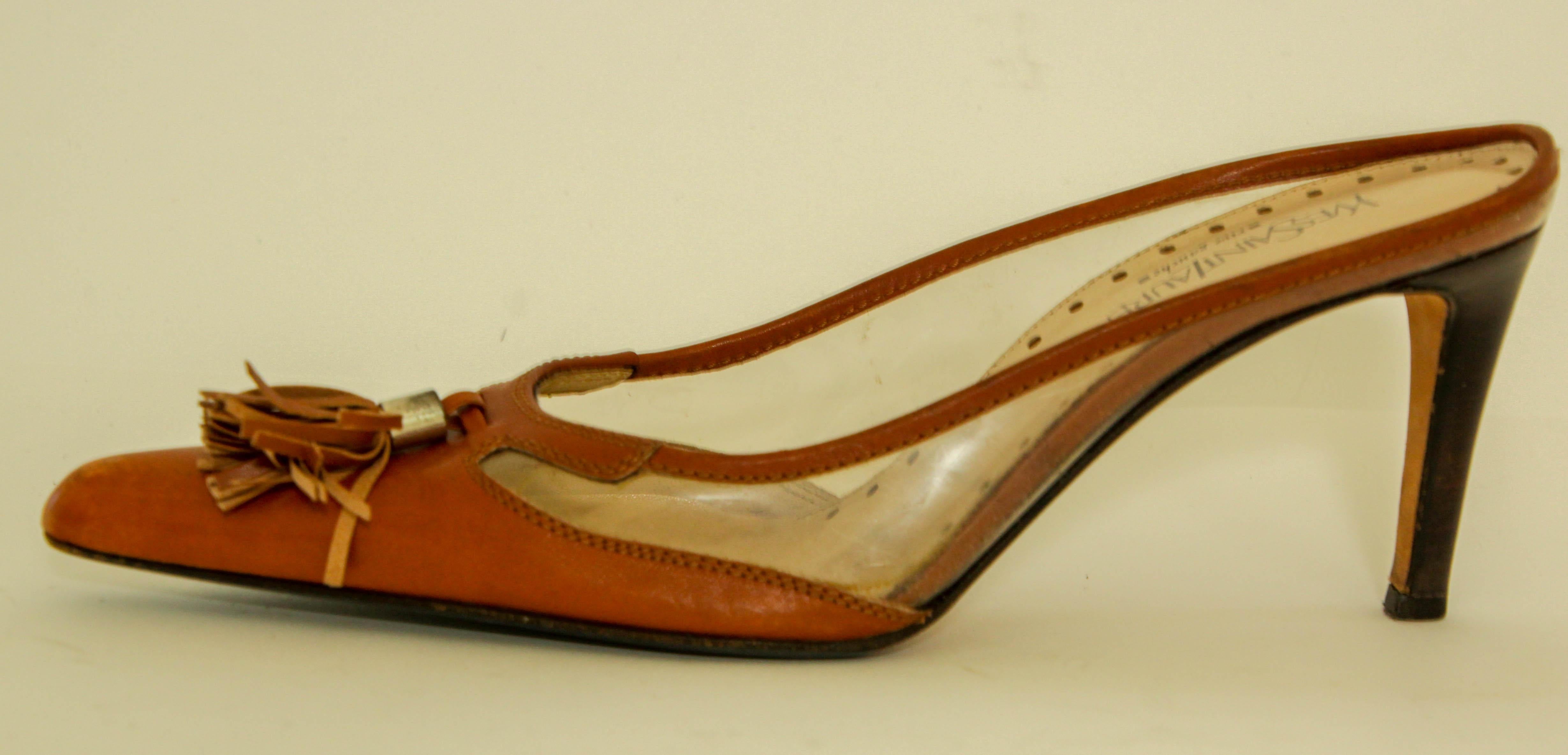 Tom Ford for Yves Saint Laurent Rive Gauche Leather Mules YSL EU 38 For Sale 4