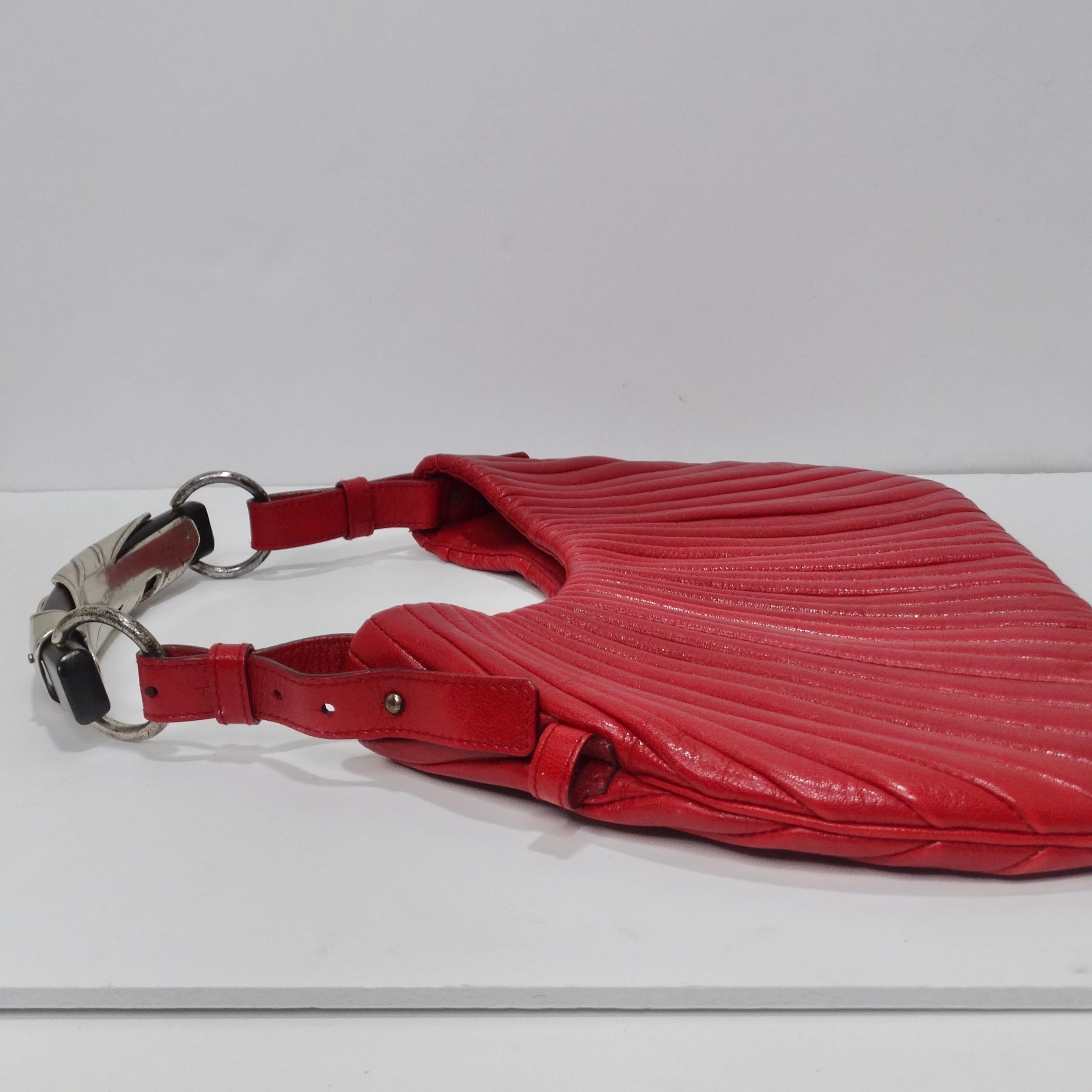 Red Tom Ford for Yves Saint Laurent Rive Gauche Mombosa Leather Handbag