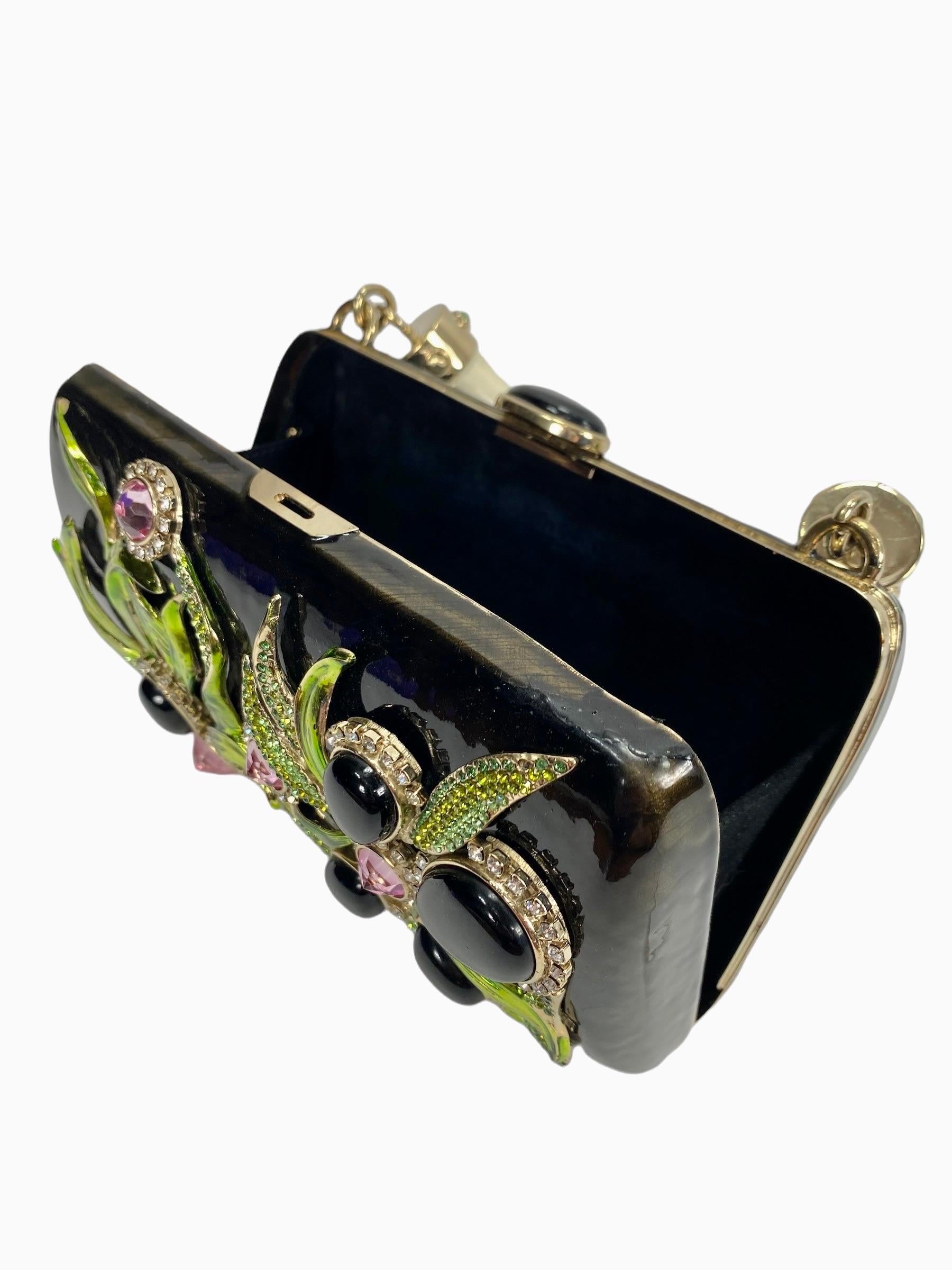 Tom Ford for Yves Saint Laurent Rive Gauche S/S 2004 Enamel Jeweled Clutch Bag In Excellent Condition For Sale In Montgomery, TX