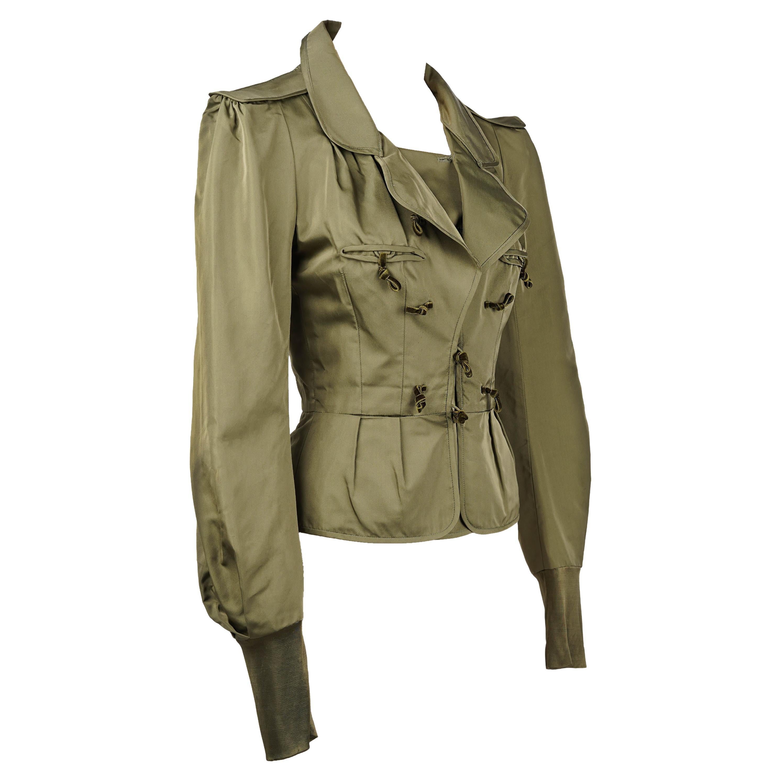 Tom Ford for Yves Saint Laurent Runway Structured Silk Military Blazer F/W 2004 Bon état - En vente à Berlin, DE