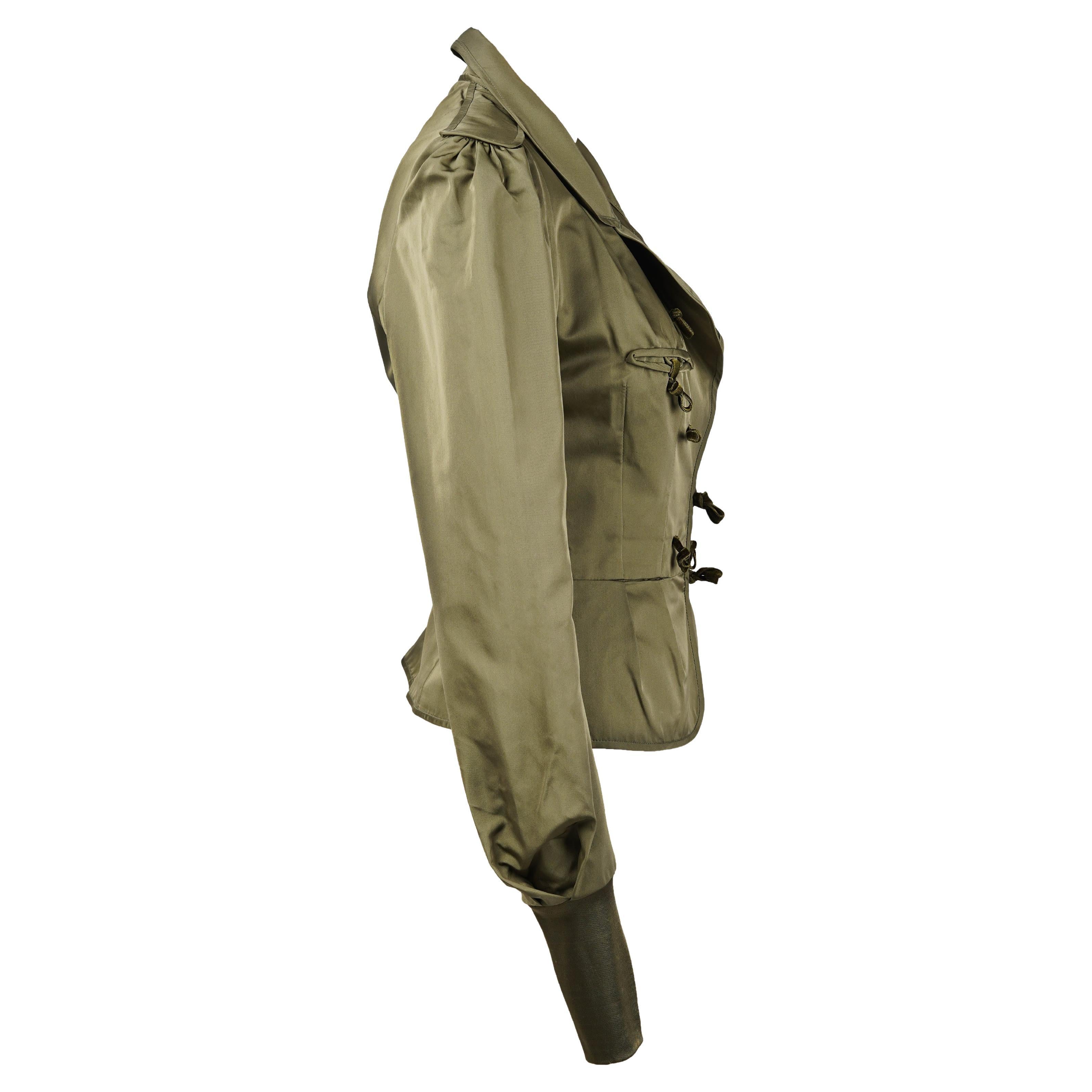 Tom Ford for Yves Saint Laurent Runway Structured Silk Military Blazer F/W 2004 Pour femmes en vente