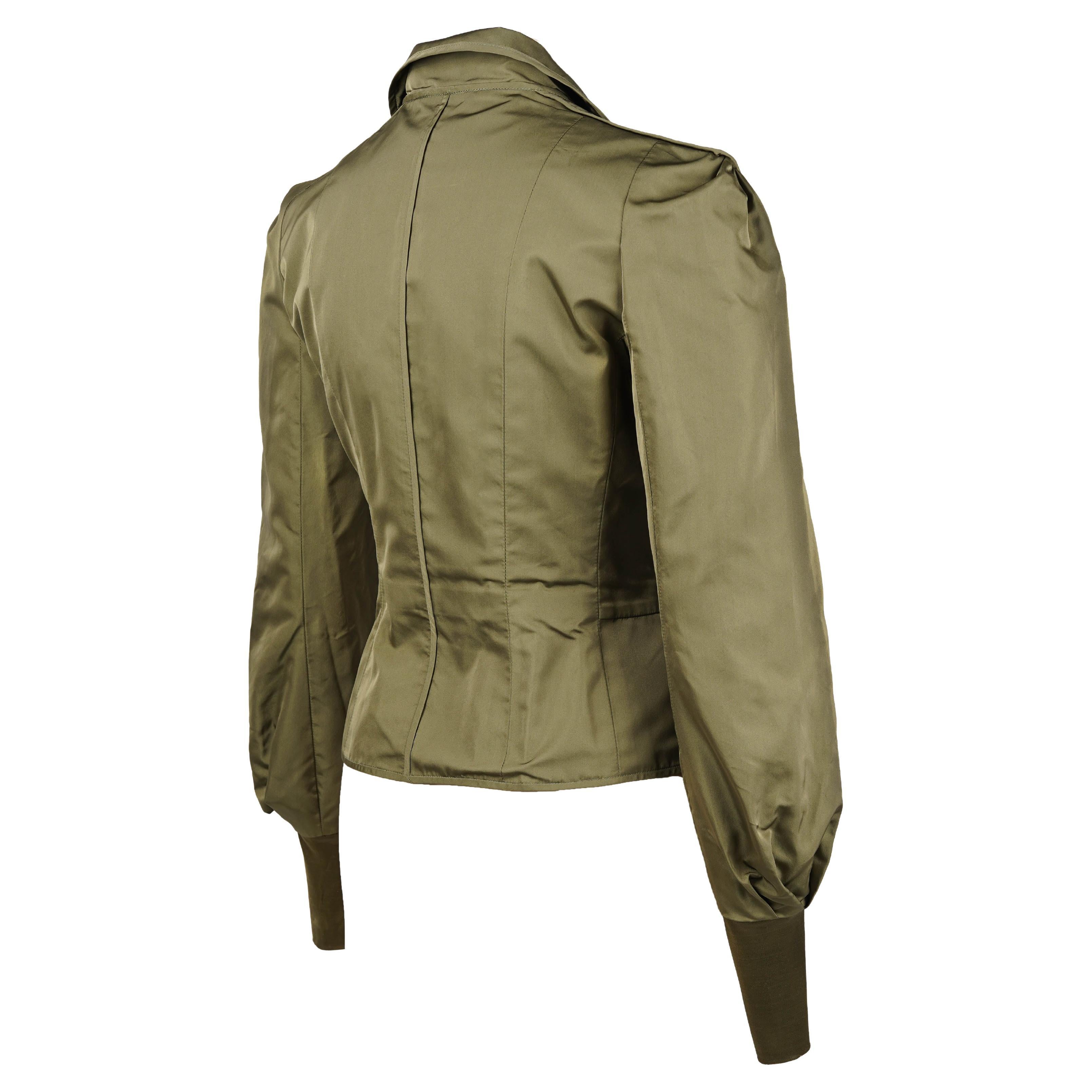 Tom Ford for Yves Saint Laurent Runway Structured Silk Military Blazer F/W 2004 en vente 1