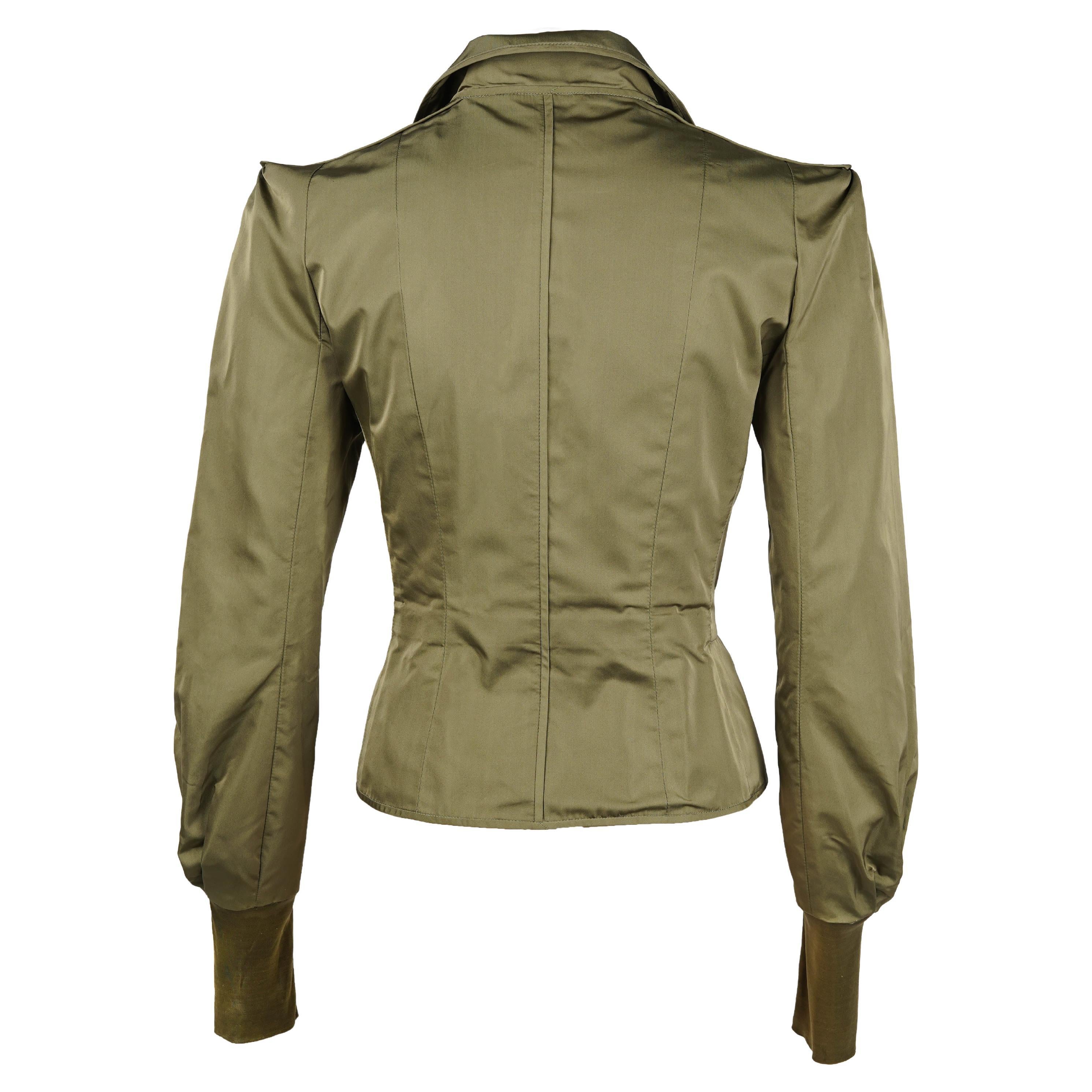 Tom Ford for Yves Saint Laurent Runway Structured Silk Military Blazer F/W 2004 en vente 2