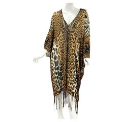 Tom Ford for Yves Saint Laurent S/S 2002 Cheetah Silk Fringed Sexy Caftan 