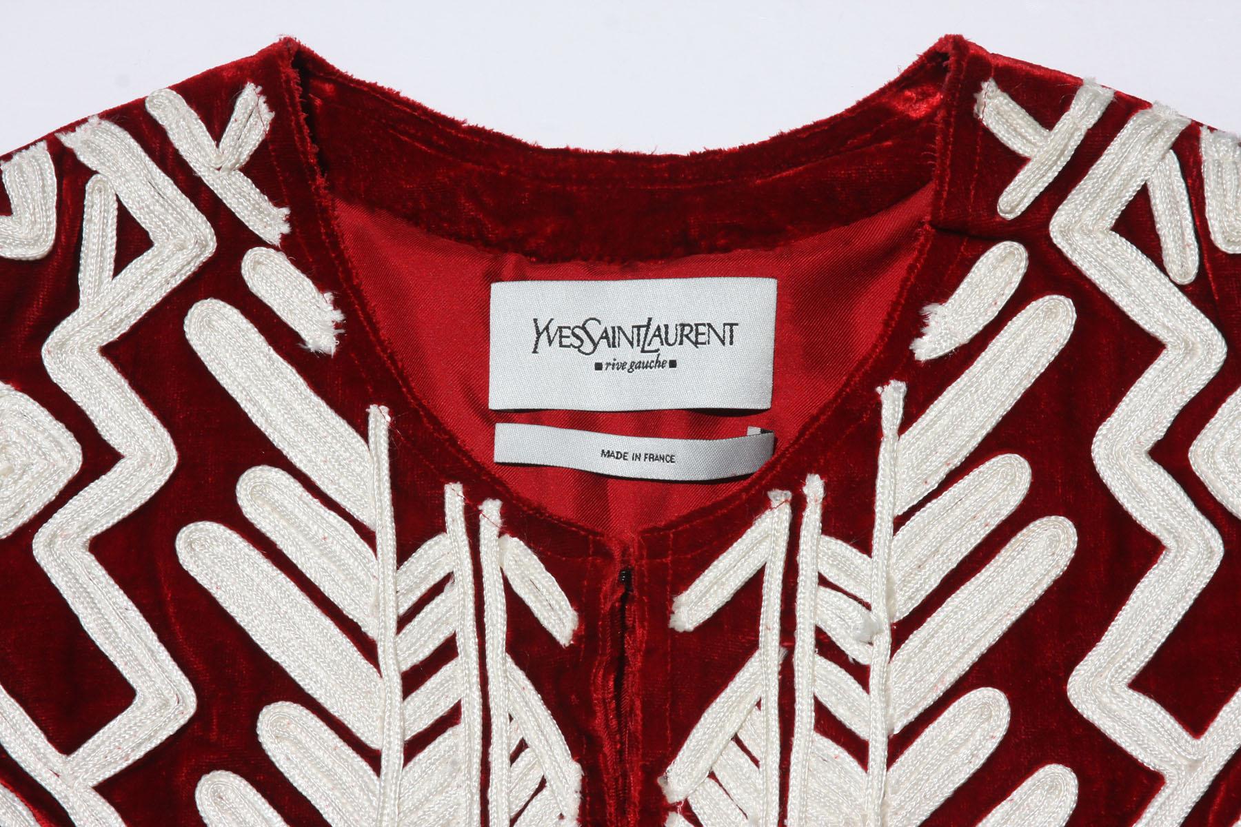 Women's Tom Ford for Yves Saint Laurent S/S 2002 *Out of Africa* Rich Red Velvet Jacket