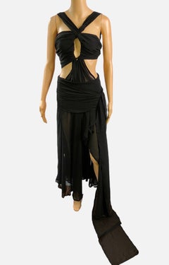 Tom Ford for Yves Saint Laurent S/S 2002 Runway Sheer Cutout Black Dress Gown
