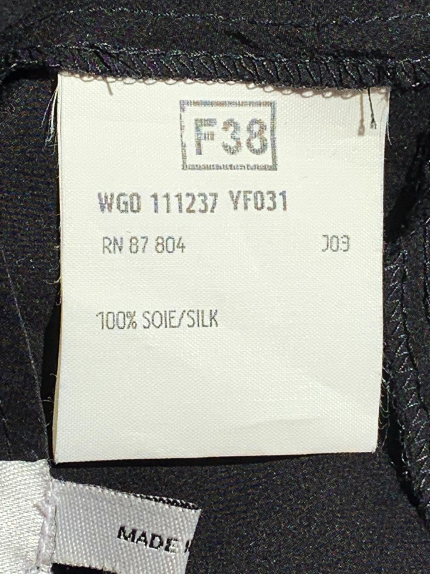 Tom Ford pour Yves Saint Laurent - Tailleur jupe en soie noire, taille 38 - US 6, printemps-été 2003 en vente 8