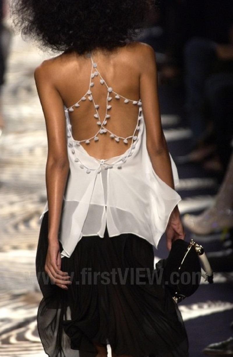 Tom Ford for Yves Saint Laurent S/S 2004 Sac en daim noir à double armature en corne en vente 5