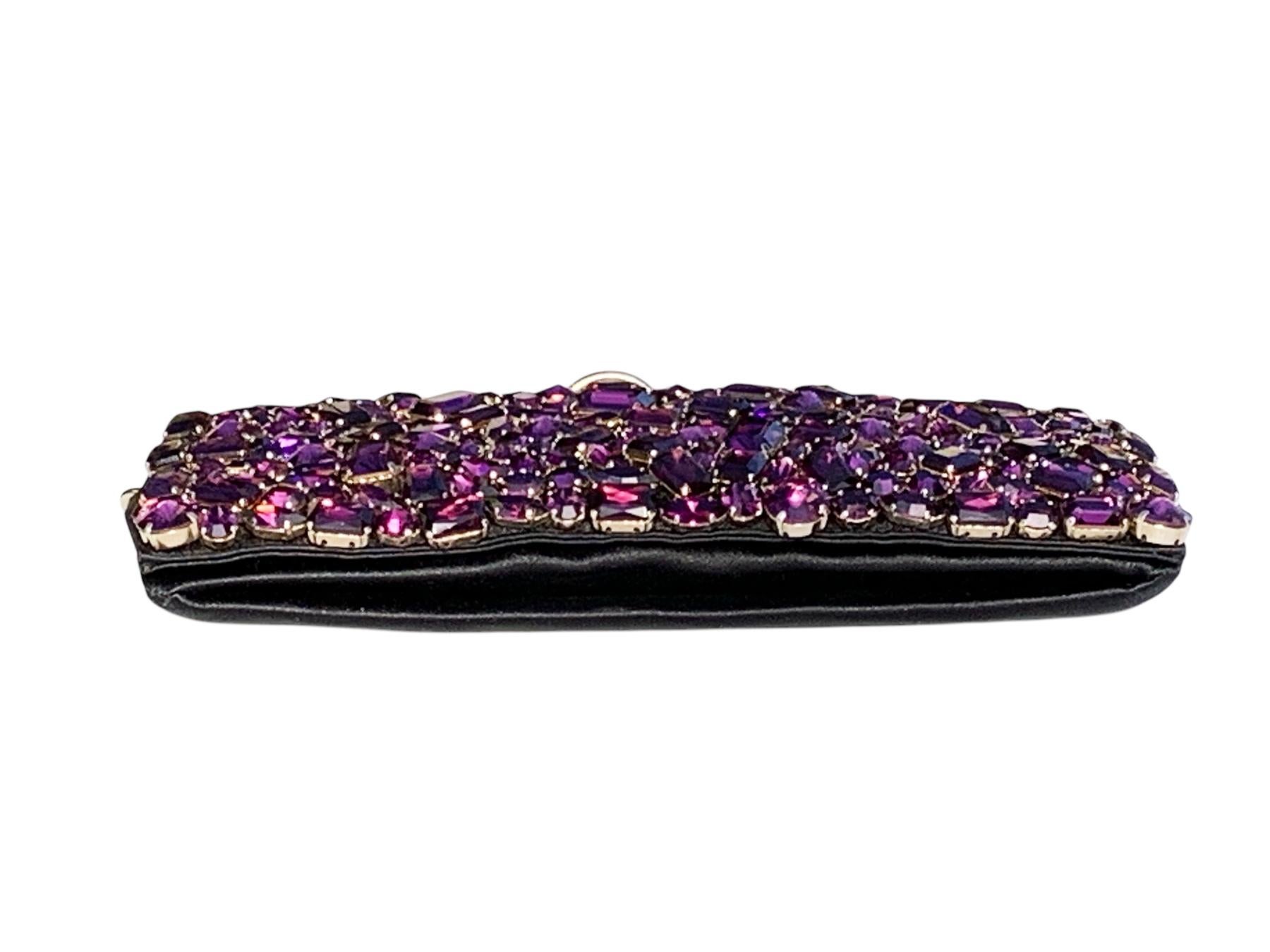 Tom Ford for Yves Saint Laurent SS 2004 AD Campagne Crystal Jeweled Purple Bag In Excellent Condition For Sale In Montgomery, TX