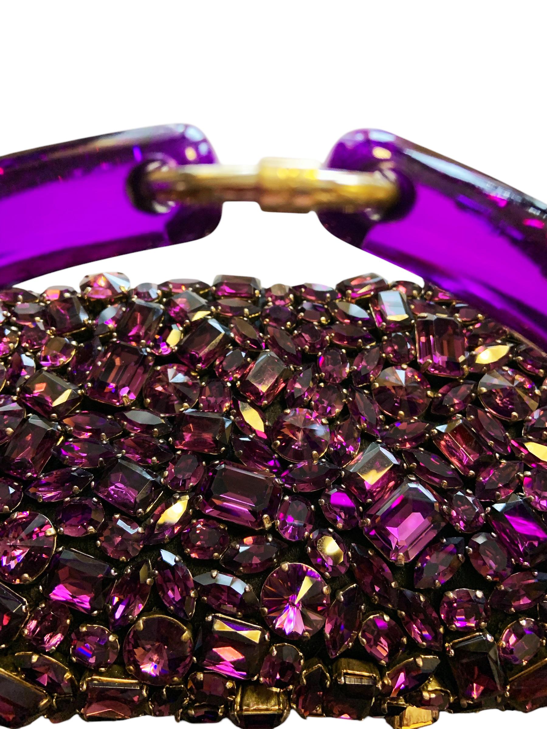 Tom Ford for Yves Saint Laurent SS 2004 AD Campagne Crystal Jeweled Purple Bag For Sale 2