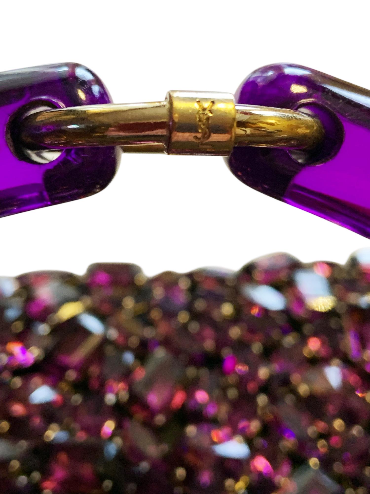Tom Ford for Yves Saint Laurent SS 2004 AD Campagne Crystal Jeweled Purple Bag For Sale 3