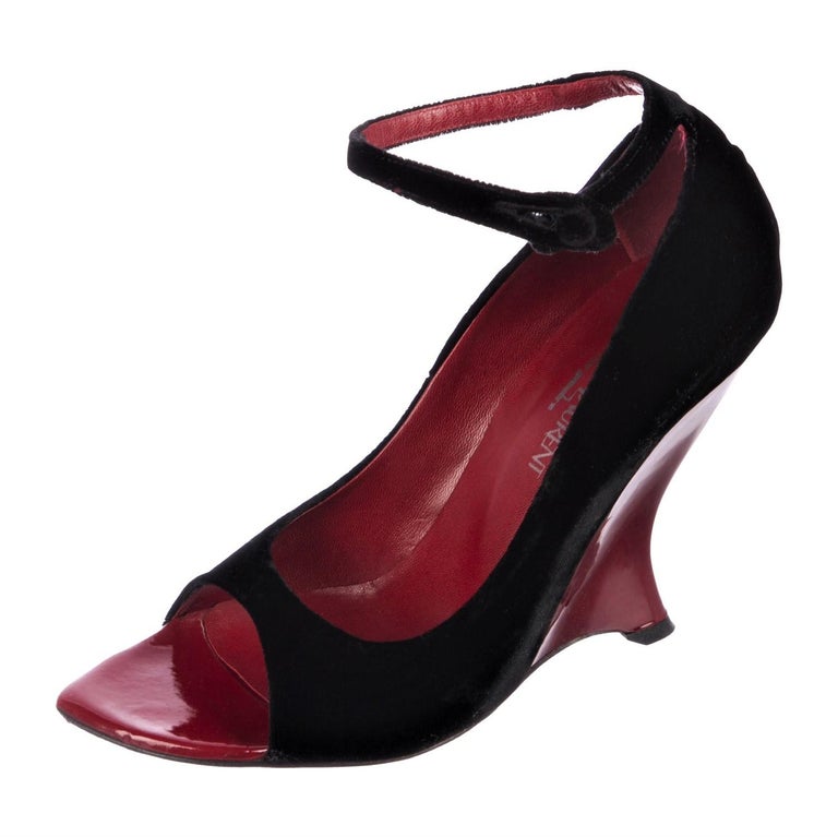 saint laurent open toe heels