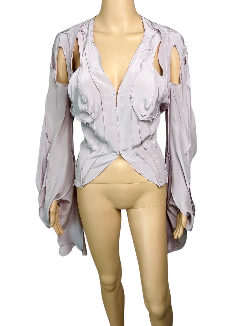 Tom Ford for Yves Saint Laurent YSL S/S 2003 Runway Cutout Shirt Blouse Top FR 38

Look 9 from the Spring 2003 Collection.
