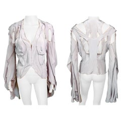 Tom Ford für Yves Saint Laurent YSL F/S 2003 Laufsteg Cutout Hemdbluse Top