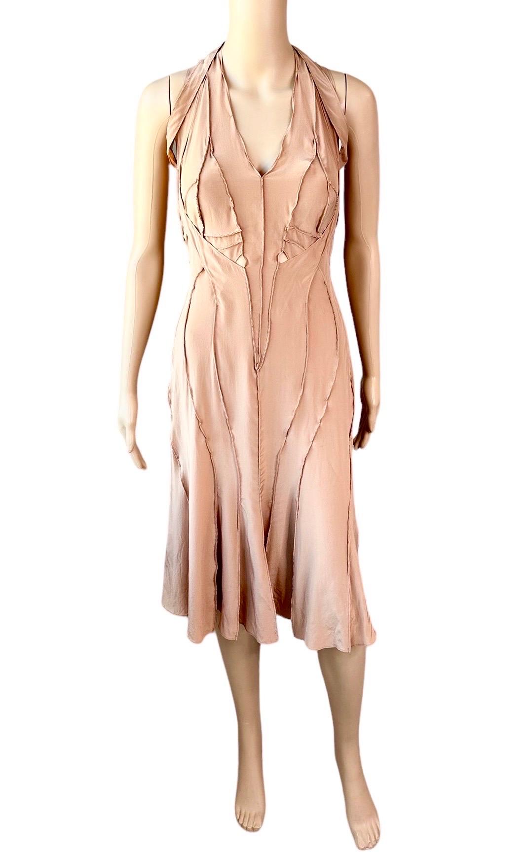 Tom Ford for Yves Saint Laurent YSL S/S 2003 Runway Cutout Silk Dress  In Good Condition For Sale In Naples, FL