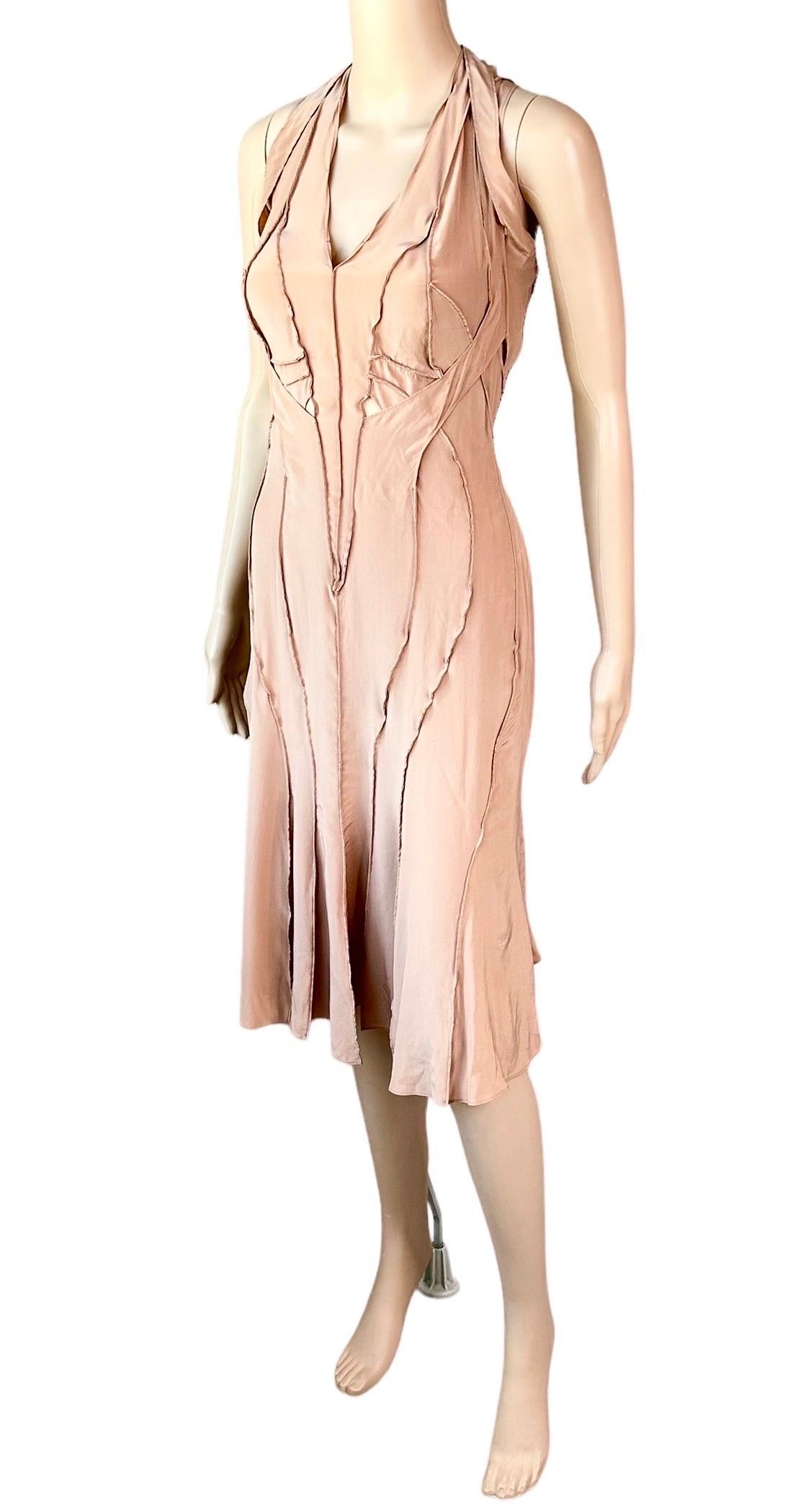 Women's Tom Ford for Yves Saint Laurent YSL S/S 2003 Runway Cutout Silk Dress  For Sale
