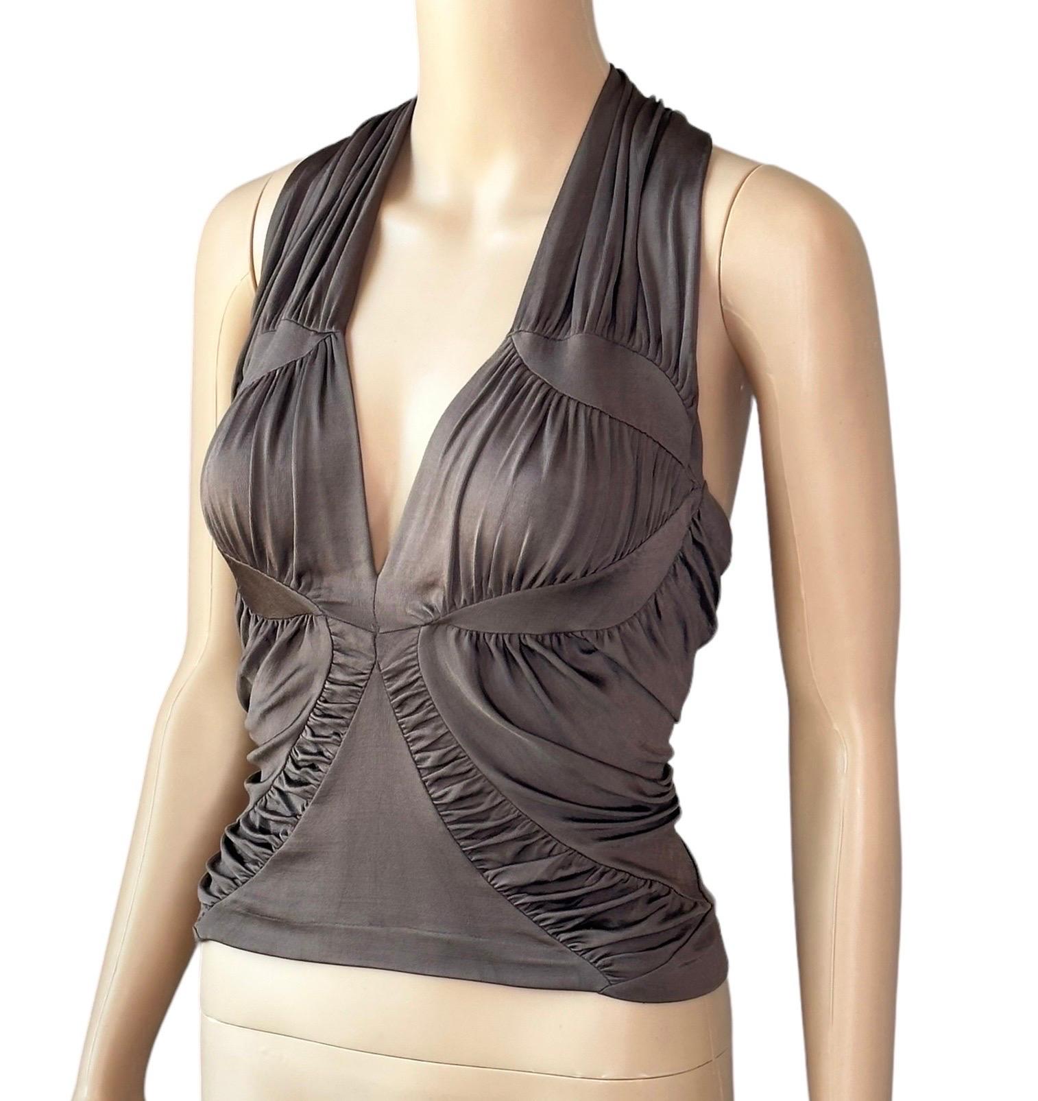 Tom Ford for Yves Saint Laurent YSL S/S 2003 Runway Ruched Shirt Blouse Top For Sale 9