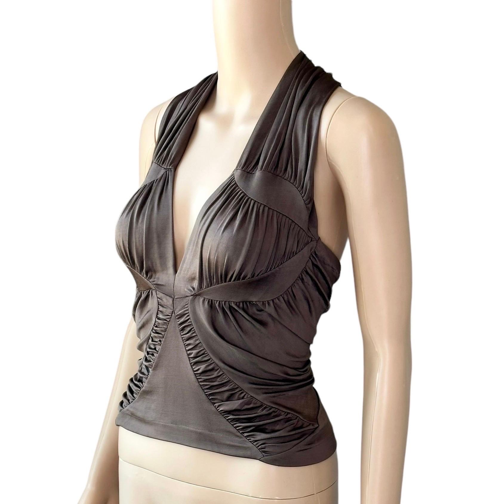 Tom Ford for Yves Saint Laurent YSL S/S 2003 Runway Ruched Shirt Blouse Top For Sale 10