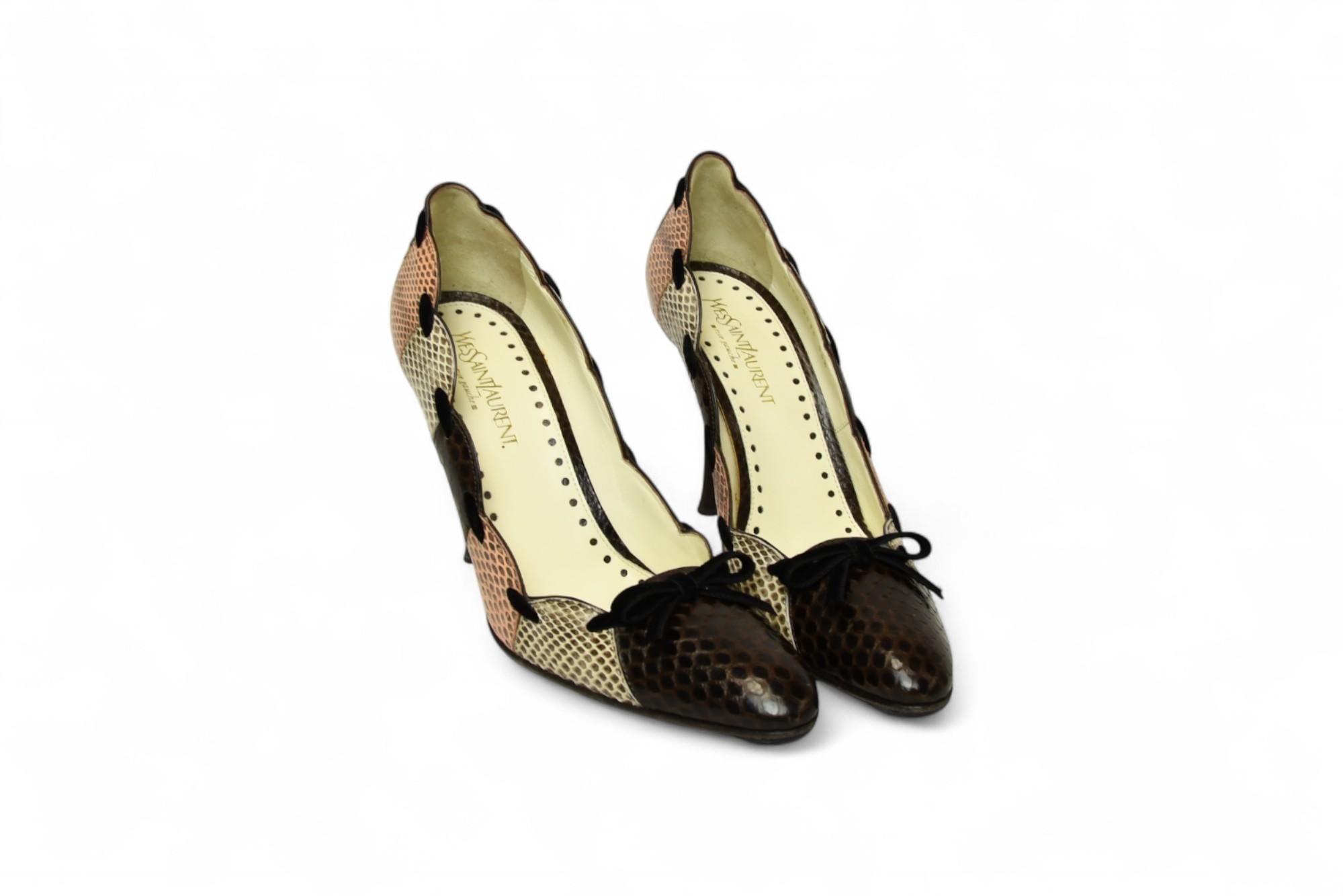 Women's Tom Ford for Yves Saint Laurent YSL Snakeskin Heels Pumps  Size US 6.5 For Sale