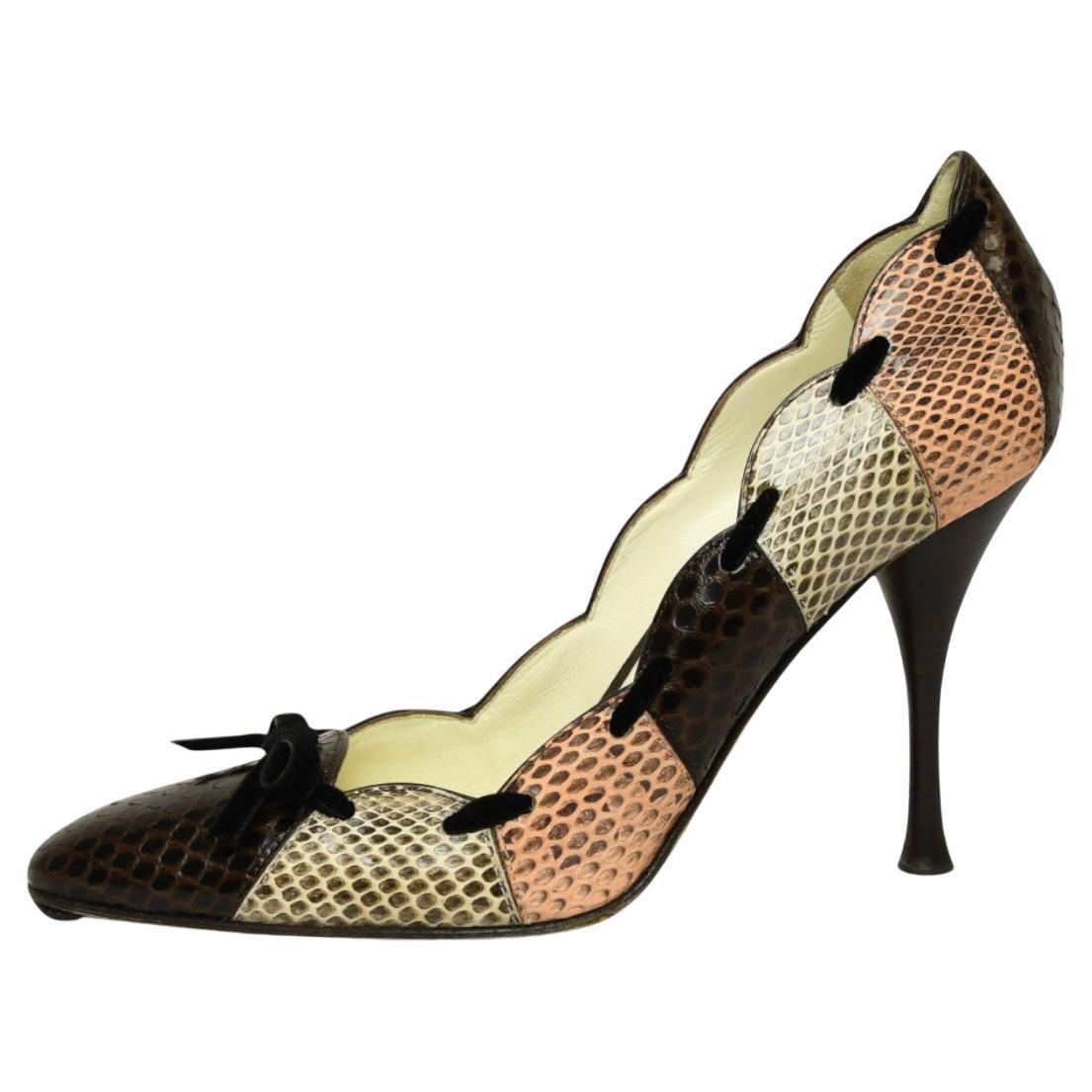 Tom Ford for Yves Saint Laurent YSL Snakeskin Heels Pumps  Size US 6.5 For Sale