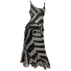 Tom Ford for Yves Saint Laurent 2002 Set di abiti in chiffon di seta con stampa animale L